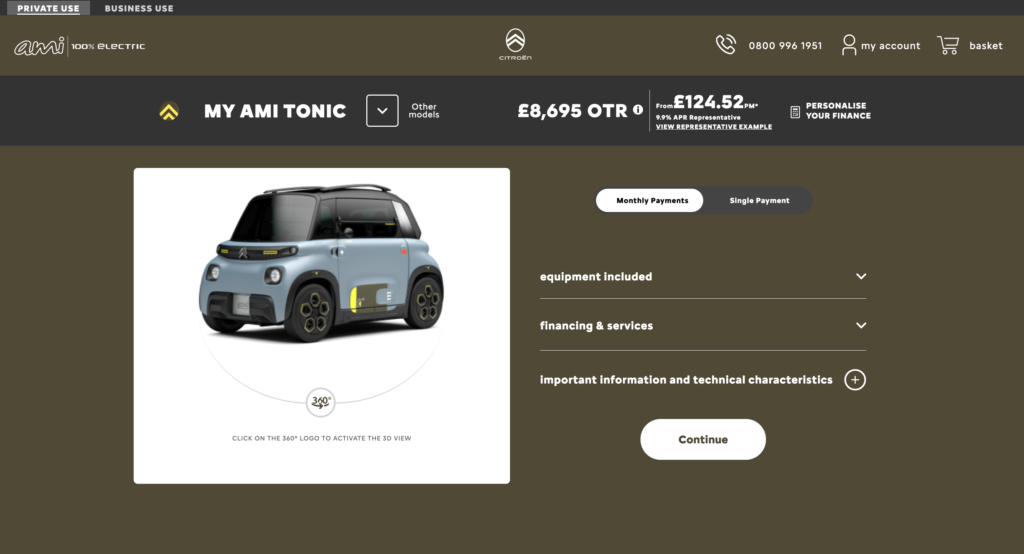Bisher ist der Citroën AMI (in anderen Ländern) nur online kaufbar